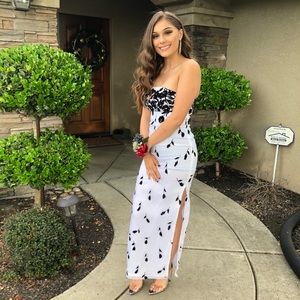 Black and white prom dress